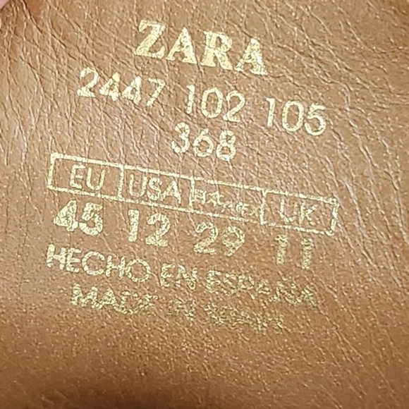 ZARA MAN OXFORD BROWN LEATHER DRESS SHOES Size 12 - Picture 6 of 6